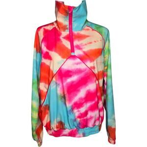 Terez Tie-Dye Half-Zip Windbreaker Jacket‎ Size M